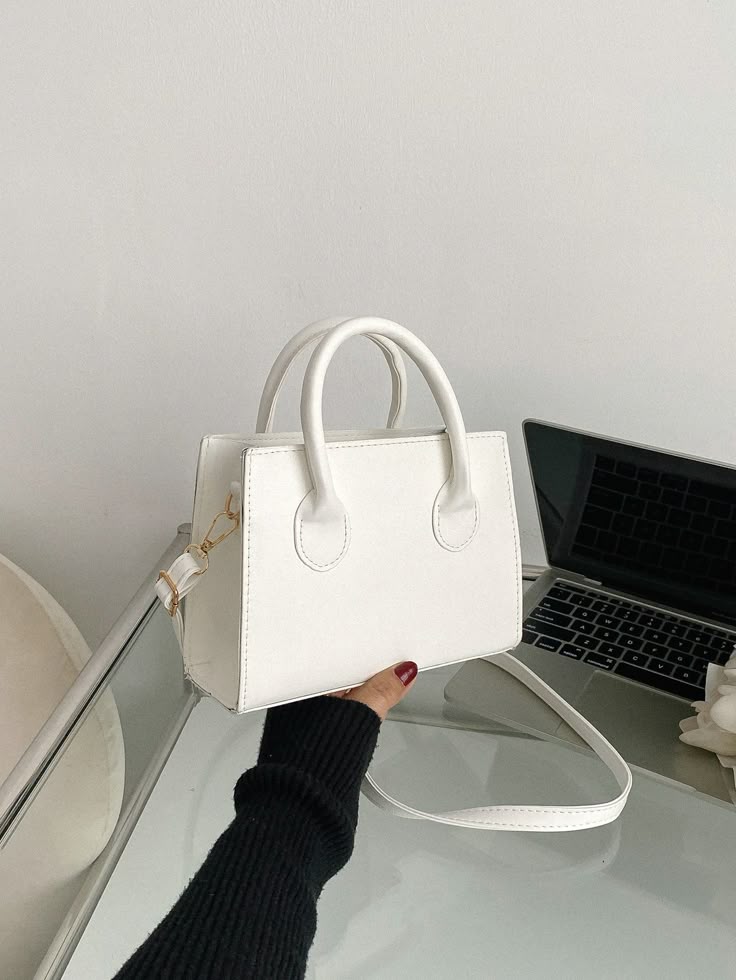 Mini leather tote bag