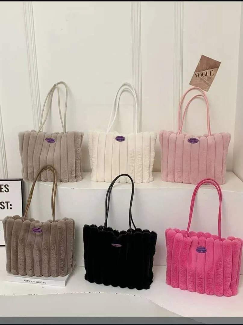 Fur tote bag